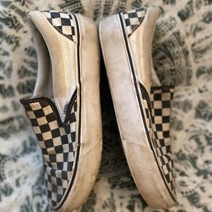 Black White Checkered Vans Womens Size 